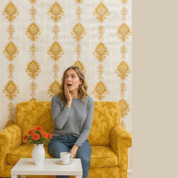 Wallpaper For Wall Living Room PVC Coated Washable Wallpaper Bedroom Wallpaper Kacper Wallpaper golden Colour Under Rupees 350/-