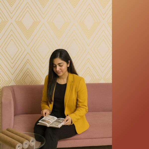 Wallpaper For Wall Living Room PVC Coated Washable Wallpaper Bedroom Wallpaper Kacper Wallpaper golden Colour Under Rupees 350/-