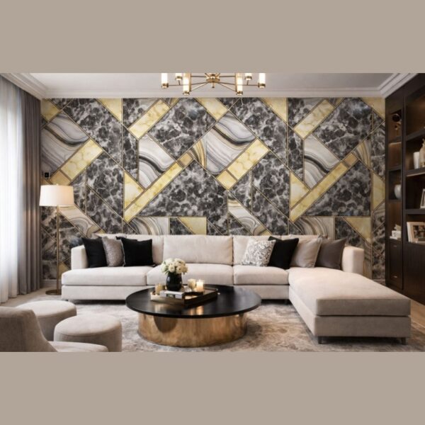 Wallpaper For Wall Living Room PVC Coated Washable Wallpaper Bedroom Wallpaper Kacper Wallpaper Black And Golden Colour Under Rupees 350/-