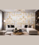 Wallpaper For Wall Living Room PVC Coated Washable Wallpaper Bedroom Wallpaper Kacper Wallpaper White And Golden Colour Under Rupees 350/-
