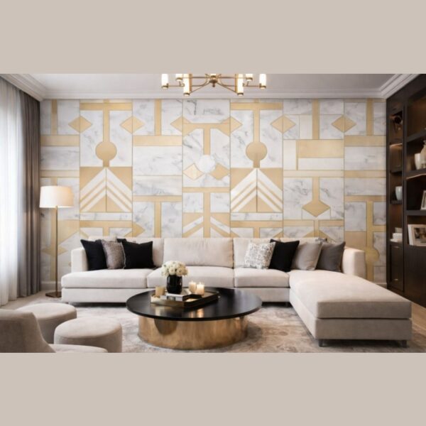 Wallpaper For Wall Living Room PVC Coated Washable Wallpaper Bedroom Wallpaper Kacper Wallpaper White And Golden Colour Under Rupees 350/-