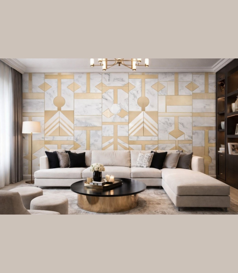 WALLPAPER FOR WALL (8) Wallpaper For Wall Living Room PVC Coated Washable Wallpaper Bedroom Wallpaper Kacper Wallpaper White And Golden Colour Under Rupees 350/- - Image 1